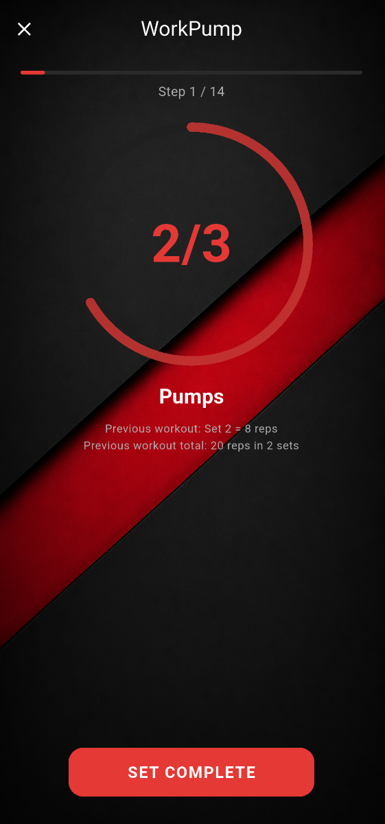 Calisthenics Timer active workout screen